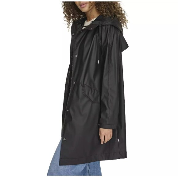 Levi's® Womens Hooded Water Resistant Midweight Raincoat - Picture 3 of 8
